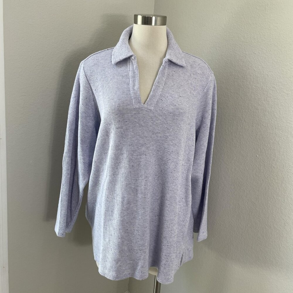 J Jill Sweater Womens‎ XL Purple Waffle Knit Pullover Wearever Collection Shirt
